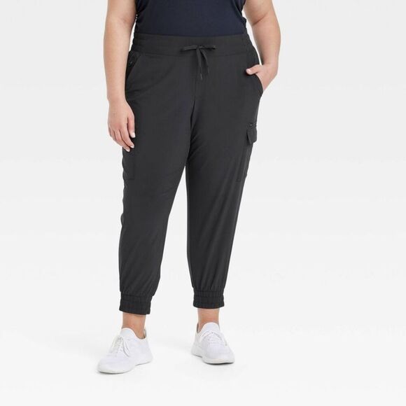 All In Motion -  Women's Flex Woven Cargo Joggers UPF Black - Picture 1 of 3